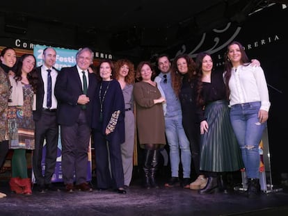 Artistas y organizadores del Festival de Jerez, este martes en Madrid.