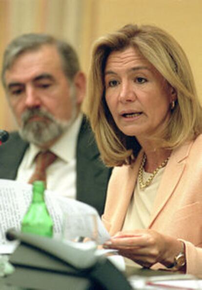 Pilar Valiente durante su comparecencia ante la comisión de Economía del Congreso de los Diputados el pasado mes de agosto.