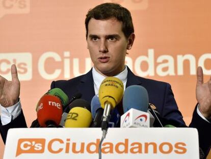 Albert Rivera en roda de premsa a Madrid aquest dimecres.