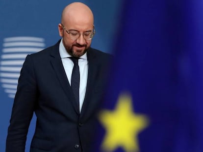 El presidente del Consejo Europeo, Charles Michel, este jueves en Bruselas.