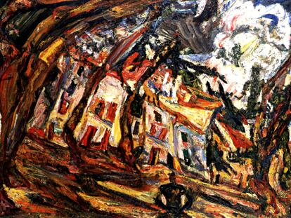 'Les platanes à Céret, Place de la liberté', óleo sobre tela de Chaïm Soutine de 1920. Museo israelí de Jerusalém.