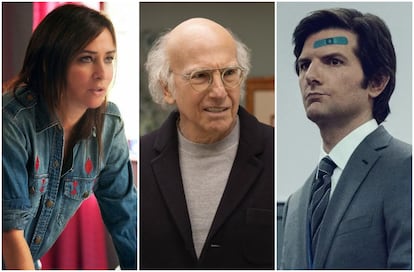 Pamela Adlon en 'Better Things', Larry David en 'Curb Your Enthusiasm', y Adam Scott en 'Separacin'.