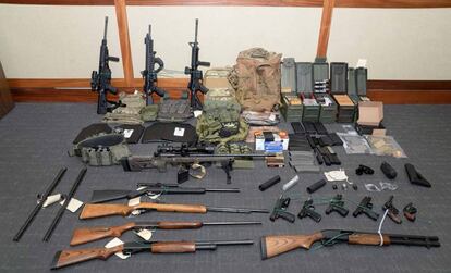 Armas encontradas en la casa de Hasson en Maryland.
