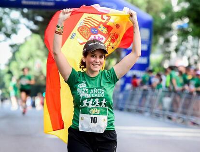 Isabel Díaz Ayuso, durante una carrera en homenaje a la Guardia Civil de 2019.