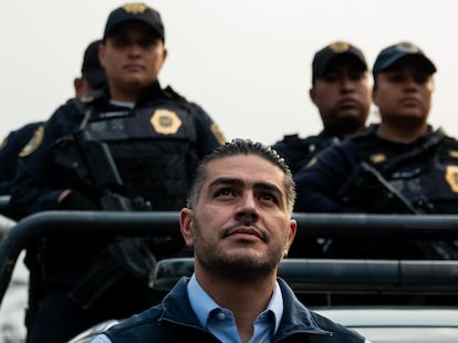 Omar García Harfuch durante un operativo de seguridad en Ciudad de México, en agosto de 2023.