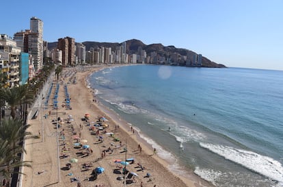 Playa de Benidorm (Alicante), durante el puente de octubre de este año.