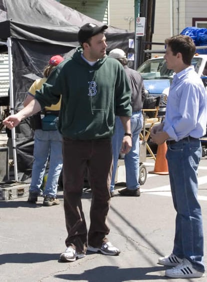 Los hermanos Affleck, durante el rodaje.