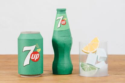 Figuras de papel de Raya Sader para 7up.