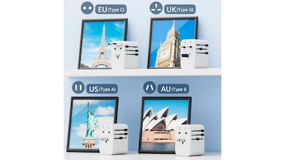 Adaptador universal sobre fondo blanco