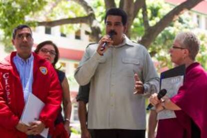 En la imagen, el presidente de Venezuela, Nicolás Maduro (c). EFE/Archivo