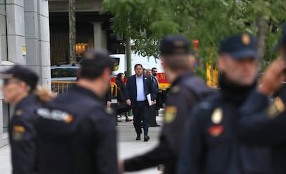 Arribada d&#039;Oriol Junqueras a l&#039;Audi&egrave;ncia Nacional.