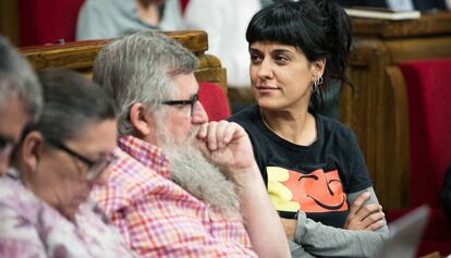 La diputada de la CUP, Anna Gabriel, este mi&eacute;rcoles en el Parlament.