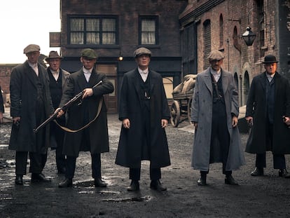 Los actores de ‘Peaky Blinders’, una serie que ha puesto la ciudad inglesa de Birmingham en el mapa de destinos turísticos.