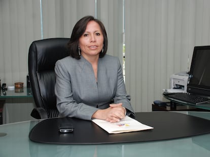 María de los Ángeles Duarte, exministra de Transporte de Ecuador en el periodo de 2010-2014, retratada el 6 de abril de 2010.