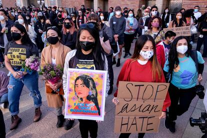 Protesta antirracista en Los Angeles, California, este 13 de marzo.