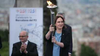 Ada Colau en el la conmemoracion del 25 aniversario de las olimpiadas de Barcelona 92.