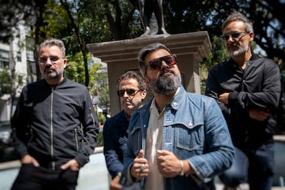 Jordi Roig, Oriol Bonet, Julián Saldarriaga y Santi Balmes, integrantes de Love of Lesbian, el pasado miércoles en México.