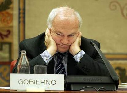 Miguel Ángel Moratinos, durante una comparecencia en el Congreso.