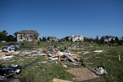 En Mullica Hill, Nueva Jersey, los fuertes vientos han provocado destrozos en varias viviendas. 'Ida' ha sido uno de los huracanes más potentes registrado en los últimos años y el quinto más grave en EE UU desde que se tienen registros.