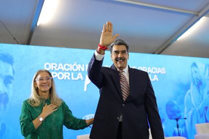 Nicols Maduro durante un encuentro con pastoras y pastores cristianos en Palacio de Miraflores, en Caracas, Venezuela, el 23 de diciembre 2024.