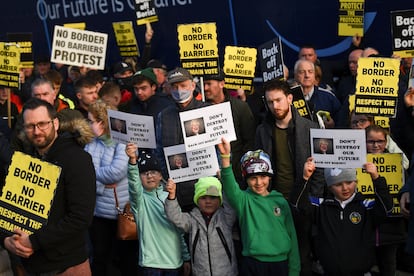 Protesta contra el Brexit en Carrickarnon, Irlanda, el 20 de noviembre.