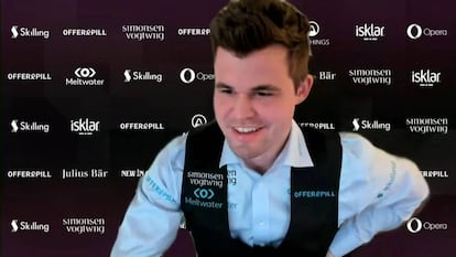 Magnus Carlsen, durante una de las partidas del torneo por internet New in Chess