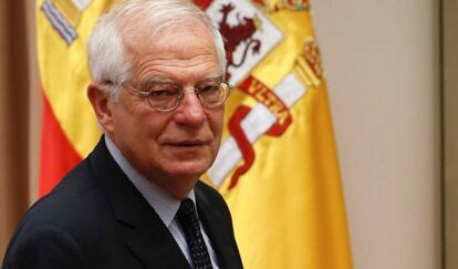 El ministre d'Afers Exteriors, Josep Borrell, abans de comparèixer davant la comissió del Congrés.