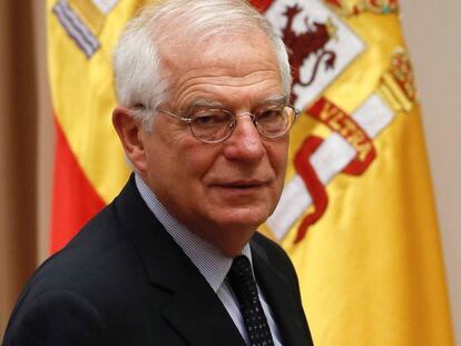 El ministre d'Afers Exteriors, Josep Borrell, abans de comparèixer davant la comissió del Congrés.