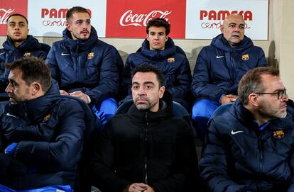 Xavi Hernández, durante el partido del Villarreal contra el Barcelona en el Estadio de la Cerámica.