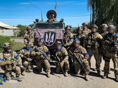 Fuerzas armadas de Ucrania en Kupiansk, este sábado.