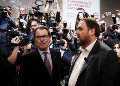 Artur Mas (izquierda) y Oriol Junqueras, el pasado 2 de diciembre en Barcelona.  