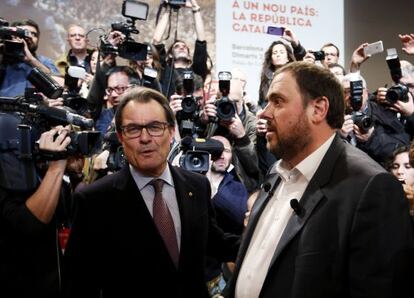 Artur Mas (esquerra) i Oriol Junqueras, el 2 de desembre a Barcelona.