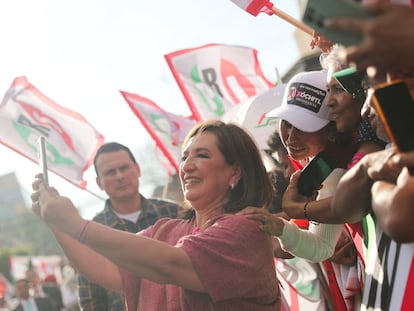 Xóchitl Gálvez en Tlalnepantla (Estado de México), el 3 de abril.