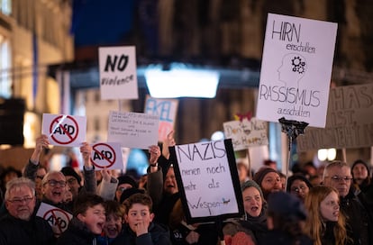 Protestas contra Alternativa para Alemania por su racismo en Renania del Norte-Westfalia en 2020.