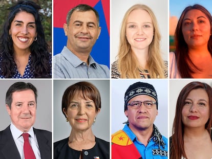 Chilean constitutional advisors: Aldo Valle, María Pardo, Héctor Urban, Beatriz Hevia, Ninoska Payauna, Luis Silva, Edmundo Eluchans, Gloria Hutt, Alihuén Antileo and Karen Araya.