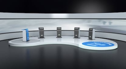 El plató en el que se celebrará el debate electoral organizado por EL PAÍS.