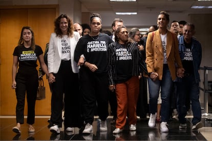 Familiares de Marielle Franco en el Tribunal de Justicia de Río de Janeiro.