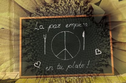 Una comida sin símbolos y credos, esa cocina sin sangre ni cadáveres.