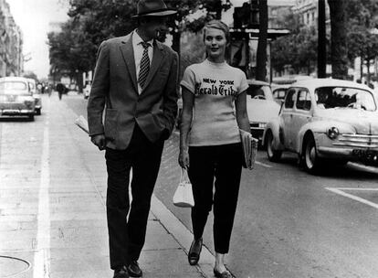 Jean Paul Belmondo y Jean Seberg, en <i>Al final de la escapada. </i>