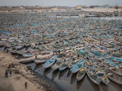 El puerto pesquero artesanal de Nuadibú, en Mauritania.