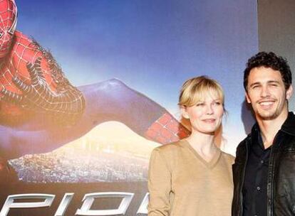 Kirsten Dunst y James Franco,  ayer en Madrid.