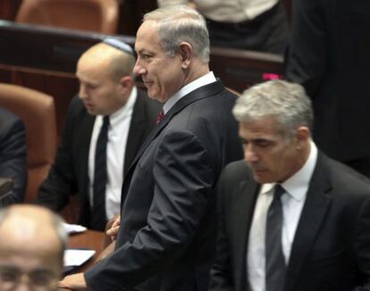 Benjamín Netanyahu en el parlamento israelí el 29 de enero.