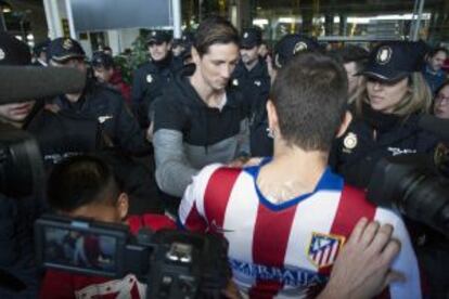 Fernando Torres, a su llegada al aeropuerto de Barajas.