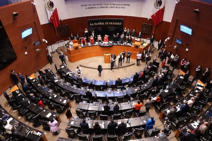 Vista panorámica del Senado de la República durante una sesión ordinaria, en Ciudad de México, en una imagen de archivo.