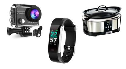 La cámara deportiva Crosstour 4K, la pulsera de actividad Kungix y la olla Crock Pot digital son tres de los productos seleccionados.