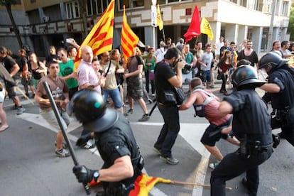 Incidentes en la manifestaci&oacute;n de Girona el pasado 26 de junio.