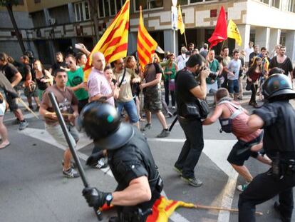 Incidentes en la manifestación de Girona el pasado 26 de junio.