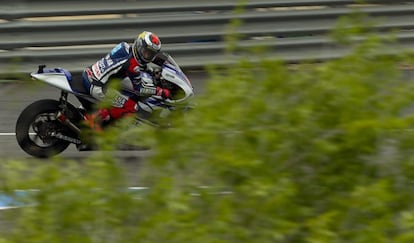 Jorge Lorenzo, con una Yamaha, durante la sesión de entrenamientos de Moto GP.