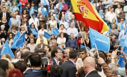 Mariano Rajoy en un acte electoral a Alacant.