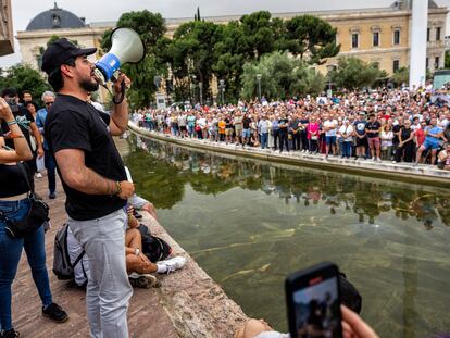 Mitin de Alvise Pérez, líder de Se Acabó la Fiesta, en la Plaza de Colón de Madrid, el pasado día 7 de junio.